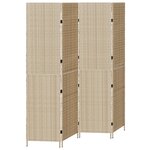 vidaXL Paravent 4 panneaux pliable beige 196x180 cm en poly rattan