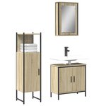 vidaXL Ensemble de meubles de salle de bain 3 Pièces chêne sonoma