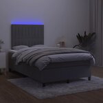 vidaXL Sommier à lattes de lit avec matelas LED gris foncé 120x190 cm