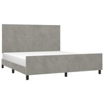 vidaXL Cadre de lit sans matelas gris clair 160x200 cm velours