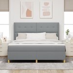 Lit box spring vidaXL avec matelas gris clair 180x200 cm en tissu