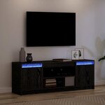 vidaXL Meuble TV Noir 139 5 x 34 x 50 cm Bois d'ingénierie