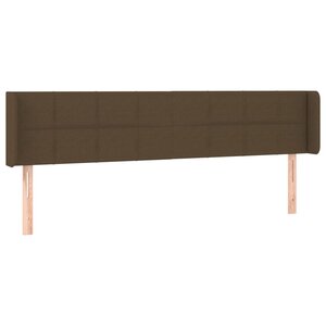 vidaXL Tête de lit avec oreilles Marron Foncé 183x16x78/88 cm Tissu