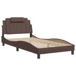 vidaXL Cadre de lit avec tête de lit Marron 100x200 cm Similicuir