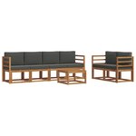 vidaXL Ensemble de canapés d'extérieur 7 Pièces Naturel et Anthracite