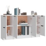 vidaXL Buffets 3 Pièces Blanc Bois d'ingénierie