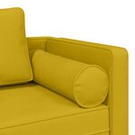 vidaXL Chaise longue avec coussins jaune velours