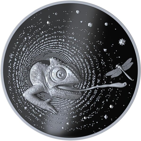 Pièce de monnaie en Argent 1000 Francs g 31.1 (1 oz) Millésime 2025 Numiversum Herpeton CHAMELEON