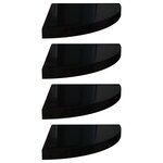 vidaXL Étagères d'angle flottantes 4 Pièces noir brillant 35x35x3 8cm MDF