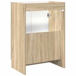 vidaXL Armoire sous évier de salle de bain Chêne Sonoma
