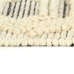 vidaXL Tapis en laine tissée à la main 120x170 cm Blanc/Noir