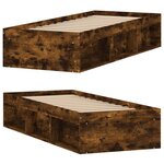 vidaXL Cadre de lit chêne fumé 75x190 cm petit simple