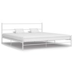 vidaXL Cadre de lit sans matelas et tête de lit blanc métal 160x200 cm