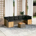 vidaXL Salon de jardin 8 Pièces avec coussins gris résine tressée