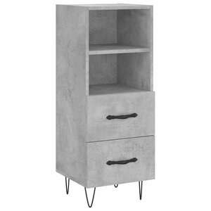 vidaXL Buffet Gris béton 34 5x34x90 cm Bois d'ingénierie