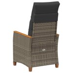 vidaXL Chaise de jardin inclinable Gris et Gris foncé polyrotin