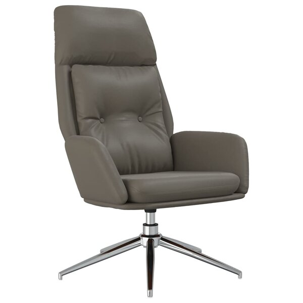 vidaXL Chaise de relaxation Gris Cuir véritable