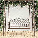 vidaXL Banc Balançoire Acier 112 x 60 x 126 5 cm Marron ancien