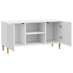vidaXL Meuble TV Blanc brillant 102 x 34 5 x 50 cm Bois d'ingénierie