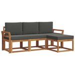 vidaXL Ensemble de canapés d'extérieur 4 pc Naturel et Anthracite