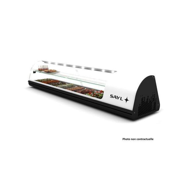 Vitrine à tapas deux etagères cuve plane -1085 à 1788 mm - sayl - blanc - 1438 mm