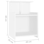 vidaXL Tables de chevet 2 Pièces Blanc 40x35x60 cm Aggloméré