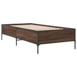 vidaXL Cadre de lit chêne marron 100x200 cm bois d'ingénierie et métal