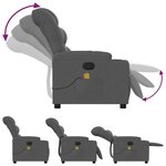 vidaXL Fauteuil de massage inclinable gris foncé tissu