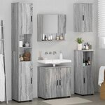 vidaXL Ensemble de mobilier de salle de bain 5 Pièces Sonoma gris