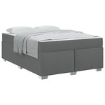 vidaXL Cadre de lit avec matelas Gris foncé 140 x 200 cm tissu