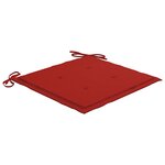 vidaXL Chaises de jardin avec coussins rouge lot de 3 Bois teck massif