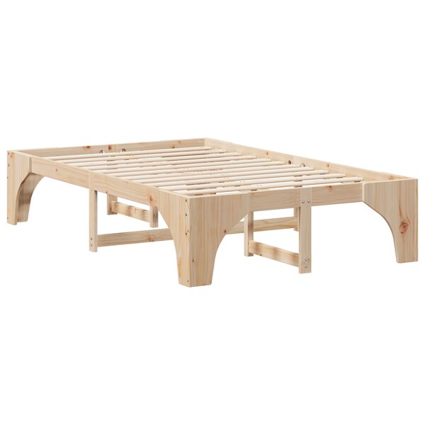 vidaXL Cadre de lit surélevé Marron 140 x 190 cm Bois massif en pin