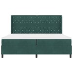 vidaXL Lit à ressorts avec tête de lit Vert foncé 200 x 200 cm Velours