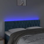 vidaXL Tête de lit à LED Bleu foncé 144x7x78/88 cm Velours
