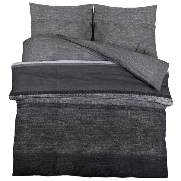 vidaXL Ensemble de housse de couette gris foncé 240x220 cm Coton