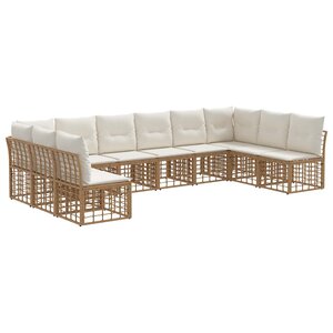 vidaXL Ensemble de canapés d'extérieur Naturel Polyester