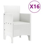 Ensemble de 17 Pièces de Salle à Manger de Jardin vidaXL Blanc Poly Rattan