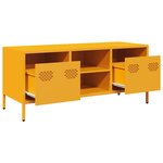 vidaXL Meuble TV jaune moutarde 101 5x39x43 5 cm acier laminé à froid