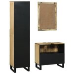 vidaXL Ensemble de mobilier de salle de bain 3 Pièces Marron Grand