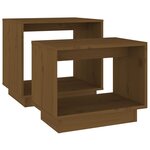 vidaXL Tables basses gigognes 2 Pièces Marron miel Bois de pin massif