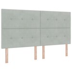 vidaXL Tête de lit Gris clair 180 cm Velours