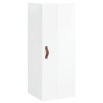 vidaXL Buffet haut Blanc brillant 34 5x34x180 cm Bois d'ingénierie