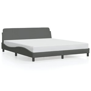 vidaXL Cadre de lit Dover gris foncé 160x200 cm tissu