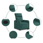 vidaXL Fauteuil inclinable vert foncé tissu