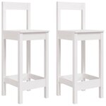 vidaXL Ensemble de bar de jardin 3 Pièces blanc bois de pin massif