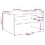 vidaXL Table basse Gris Sonoma 80 x 50 x 40 cm Bois d'ingénierie