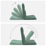 vidaXL Fauteuil de sol ajustable Vert Mer Velours