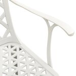 vidaXL Ensemble de bistro 3 Pièces Aluminium coulé Blanc
