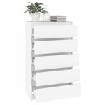vidaXL Commode Blanc 60x36x103 cm Bois d'ingénierie