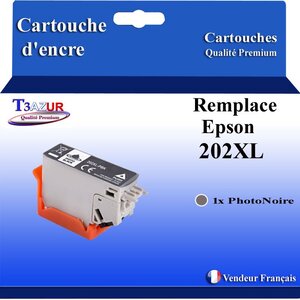 Cartouche Compatible avec Epson T02H1 / T02F1 (202XL) Photo Noire pour Epson Expression Premium XP-6100  XP-6105